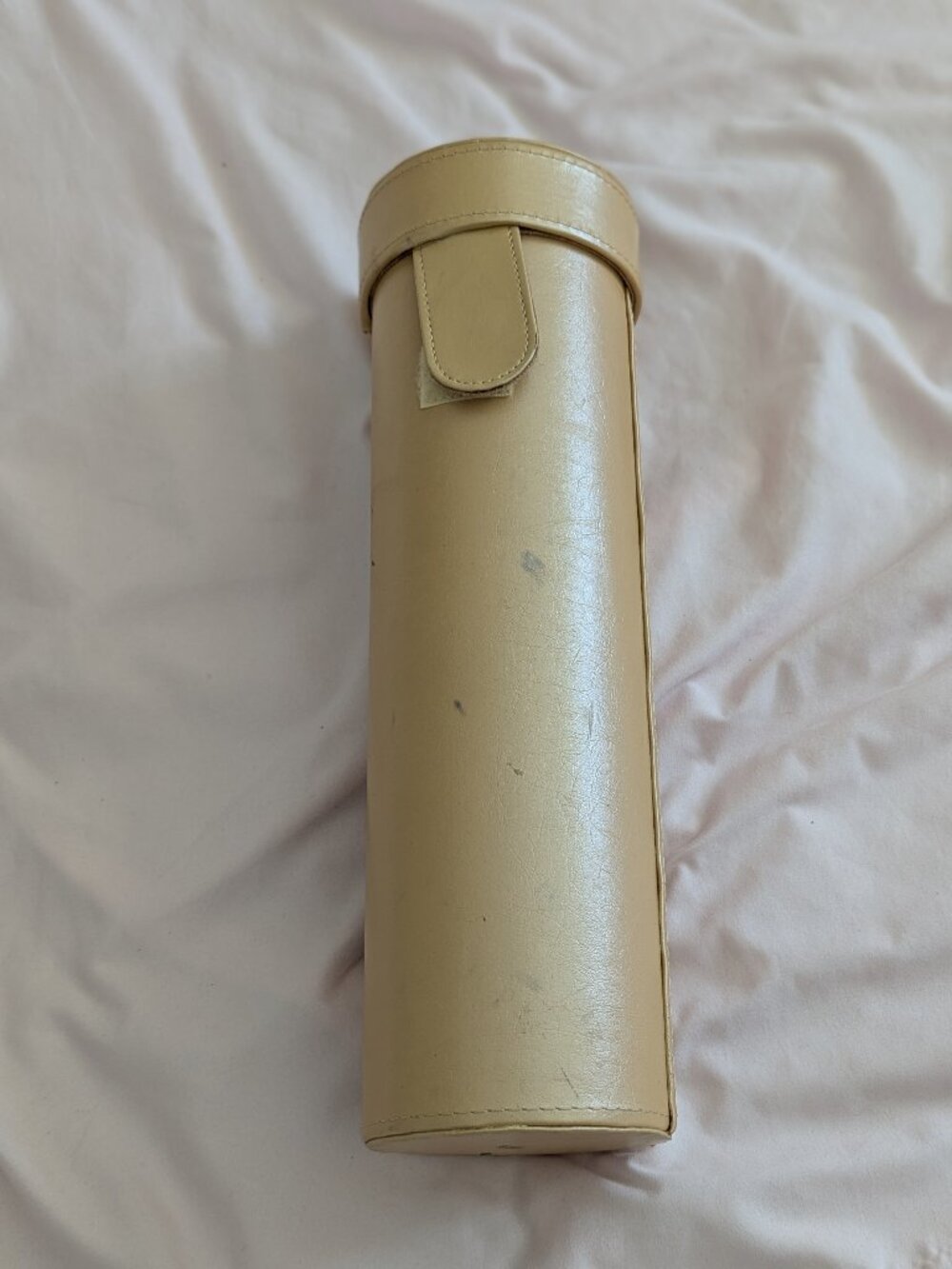 Tan Faux Leather Wine Bottle Case